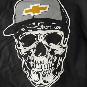 Black custom screen printed Chevrolet Hoodie.